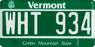 VT license plate WHT934