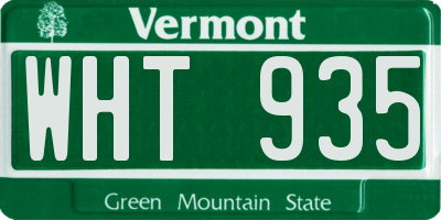VT license plate WHT935