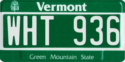 VT license plate WHT936