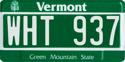 VT license plate WHT937