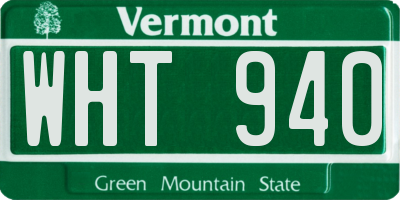 VT license plate WHT940
