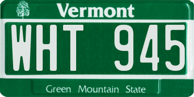 VT license plate WHT945