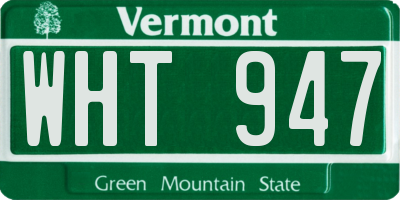 VT license plate WHT947