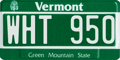 VT license plate WHT950