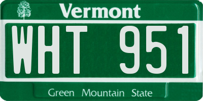 VT license plate WHT951