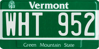 VT license plate WHT952