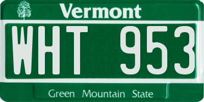 VT license plate WHT953