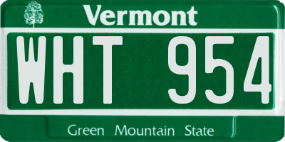 VT license plate WHT954
