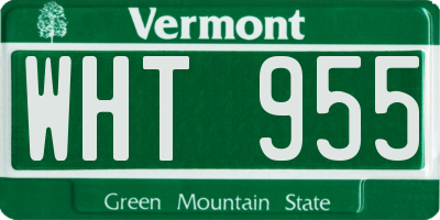VT license plate WHT955