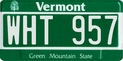 VT license plate WHT957