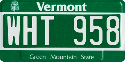 VT license plate WHT958