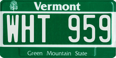 VT license plate WHT959