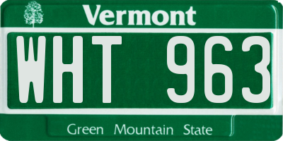 VT license plate WHT963