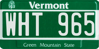 VT license plate WHT965