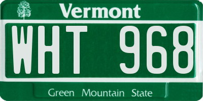 VT license plate WHT968
