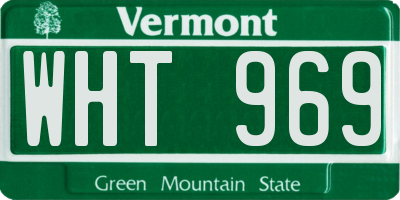 VT license plate WHT969