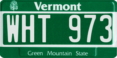 VT license plate WHT973