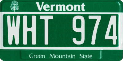 VT license plate WHT974