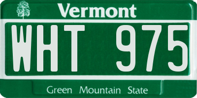 VT license plate WHT975