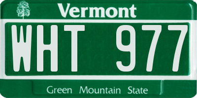 VT license plate WHT977