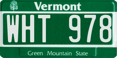VT license plate WHT978