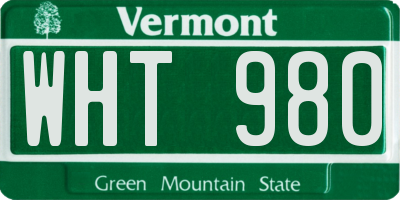 VT license plate WHT980