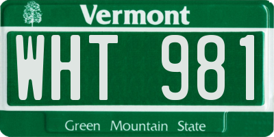 VT license plate WHT981