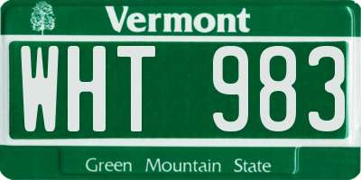 VT license plate WHT983
