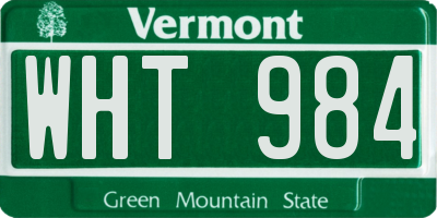 VT license plate WHT984