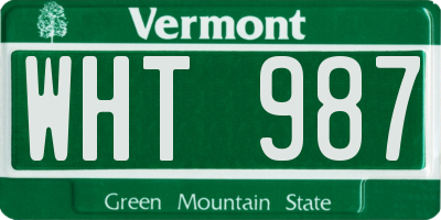 VT license plate WHT987
