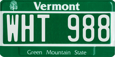 VT license plate WHT988