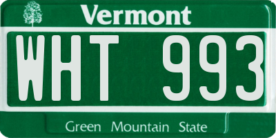 VT license plate WHT993