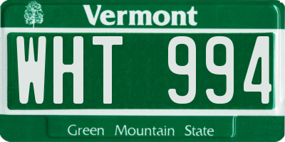 VT license plate WHT994