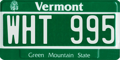 VT license plate WHT995