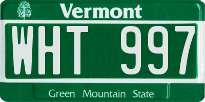 VT license plate WHT997