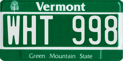VT license plate WHT998