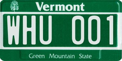 VT license plate WHU001