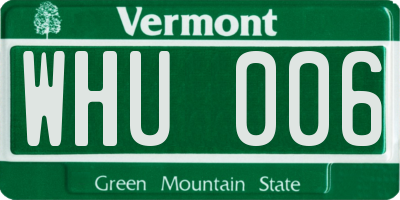 VT license plate WHU006