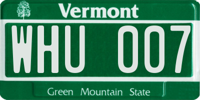 VT license plate WHU007