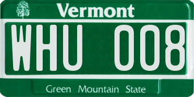 VT license plate WHU008