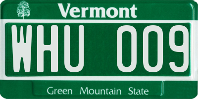 VT license plate WHU009