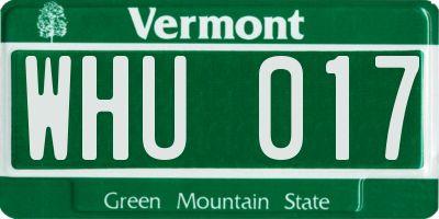 VT license plate WHU017