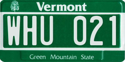 VT license plate WHU021