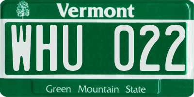 VT license plate WHU022