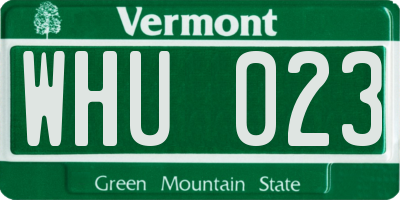 VT license plate WHU023