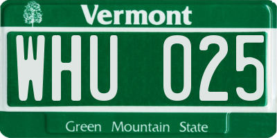 VT license plate WHU025