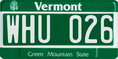 VT license plate WHU026