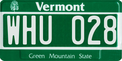 VT license plate WHU028
