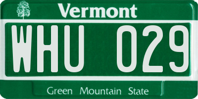 VT license plate WHU029