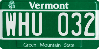 VT license plate WHU032